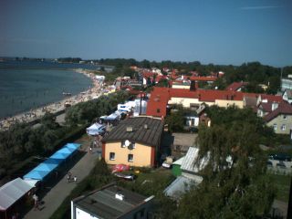 Mogliśmy wejść nawet na wieżę w Muzeum Rybołówstwa – widok w kierunku portu marynarki wojennej