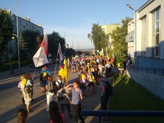 Przygotowanie do wyjścia spod hali sportowej, gdzie mieliśmy nocleg