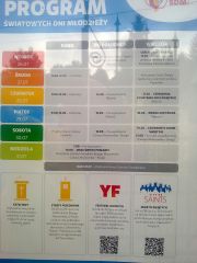 Program ŚDM wywieszony przy kościele Narodzenia Jana Chrzciciela w Korzkwi (w broszurze było zbyt mało informacji)